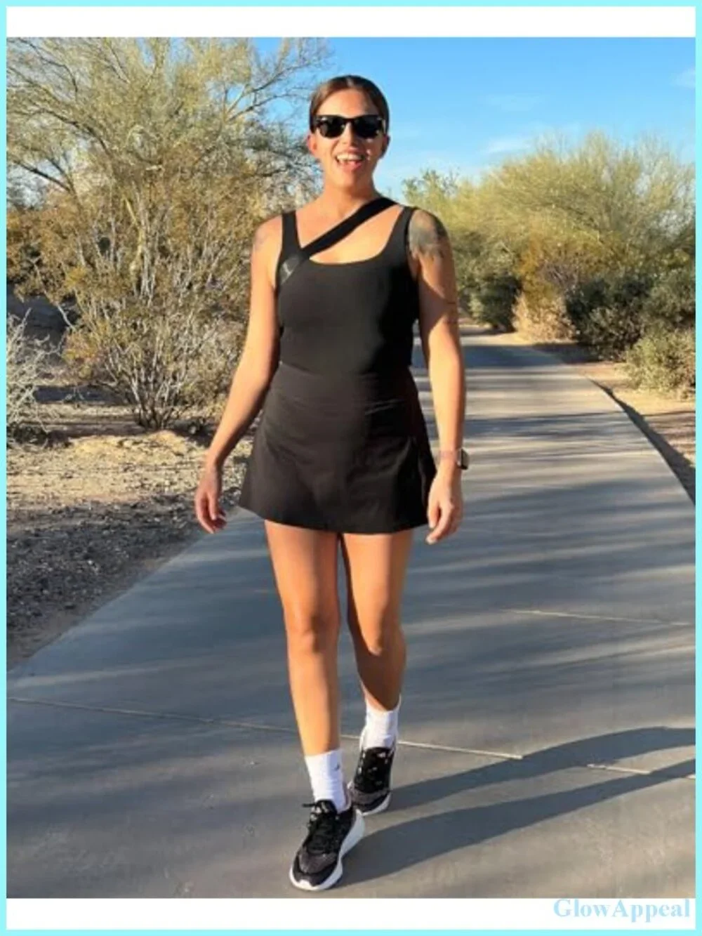 Women's Ruffle Tennis Skort with Pockets, High Waisted Athletic Golf Skirt with